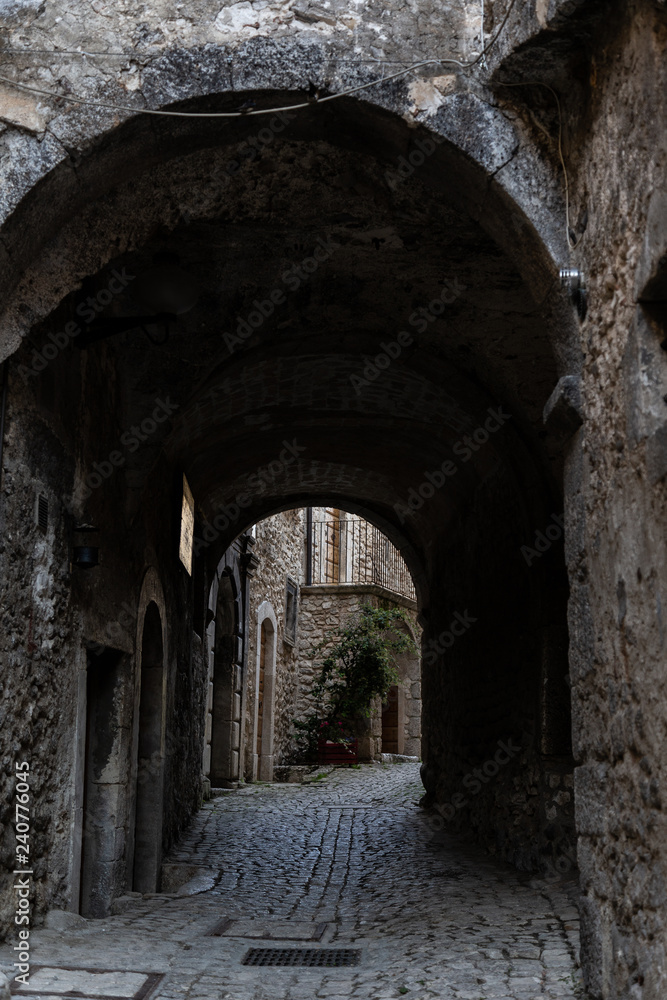 Entrance into ancient Italian village 