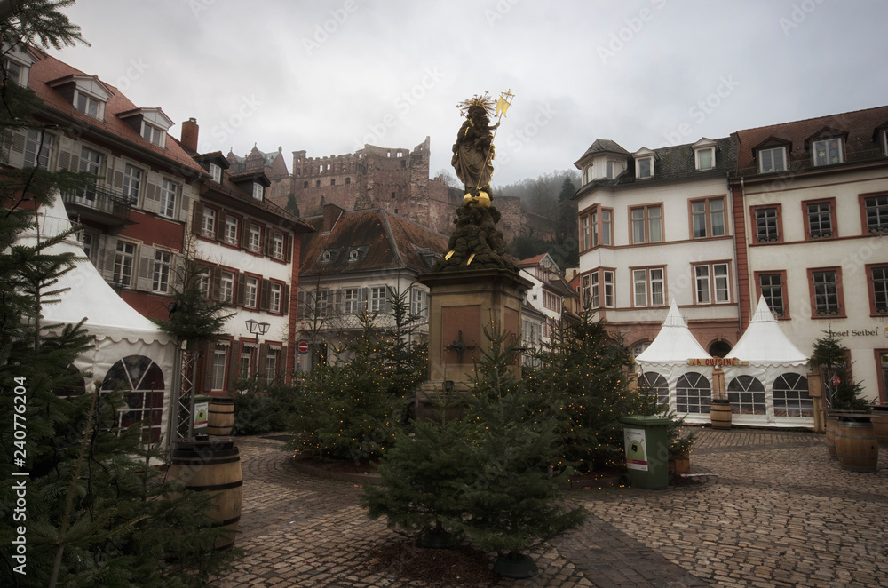 Heidelberg / Germany - January 1 - 2016 : Bazaar place at New's year Day at Heidelberg