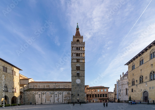 Beautiful view of Piazza del Duomo in a moment of tranquility, Pistoia, Tuscany, Italy photo