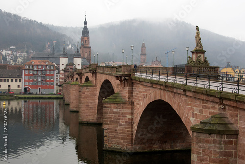 Old Bridge of Heidelberg on river view, Germany