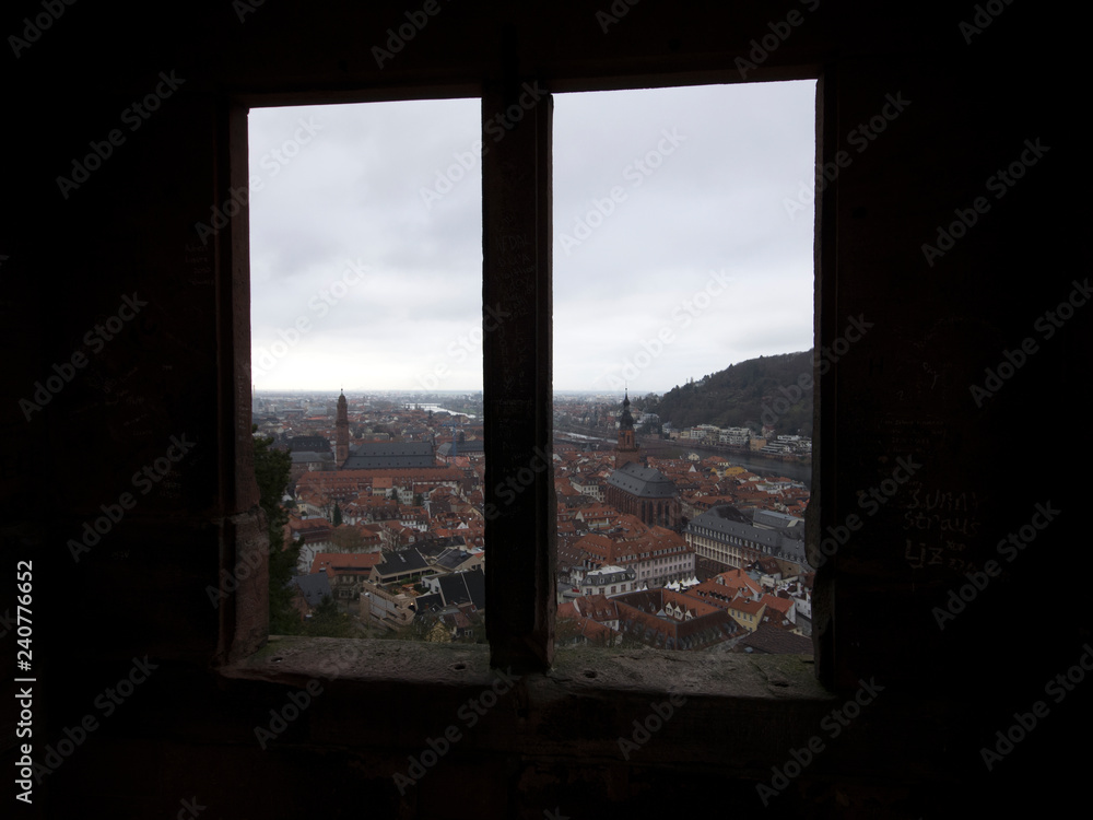 Heidelberg city view from a window, Germany