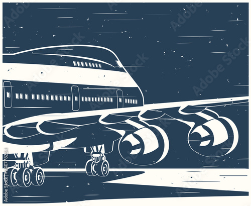 Big civil aircraft old poster