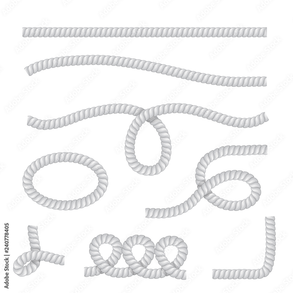 Vector realistic rope isolated on transparent background Vector realistic rope isolated on transparent background