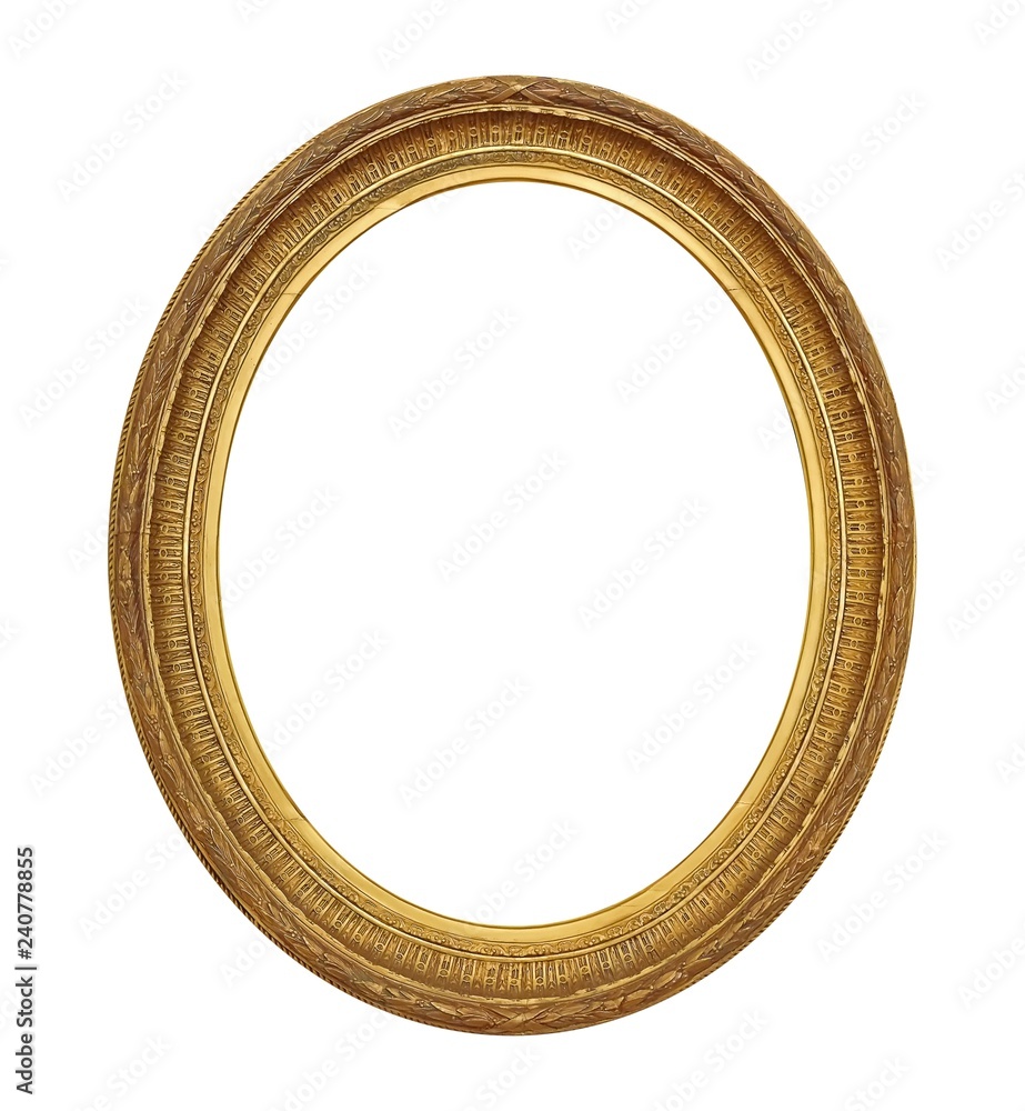Golden frame for paintings, mirrors or photo isolated on white background Golden frame for paintings, mirrors or photo isolated on white background