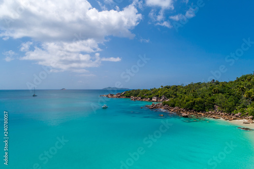 Aerial view of beautiful island at Seychelles in the Indian Ocean.Top view from drone © gawriloff