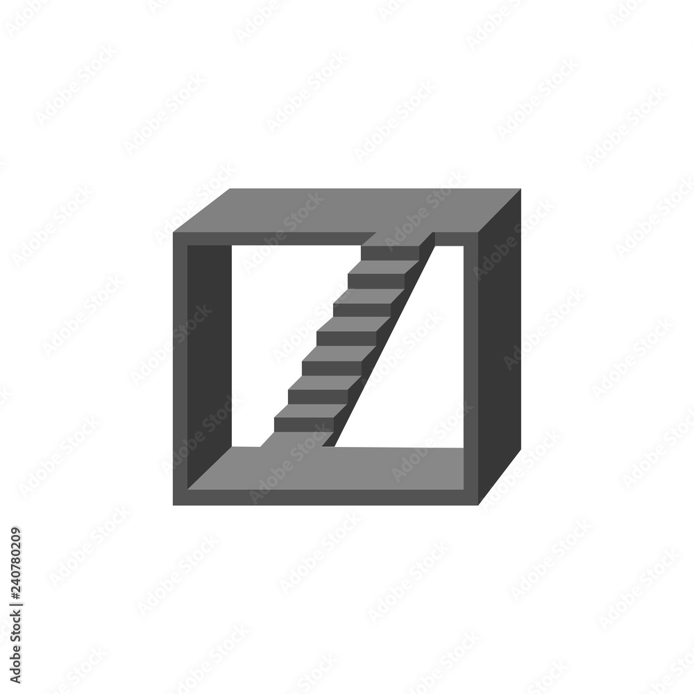 Geometry. Optical illusion stairs Geometry. Optical illusion stairs