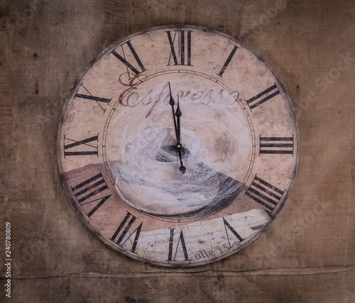 Wallpaper Mural old clock face on dirty wall Torontodigital.ca