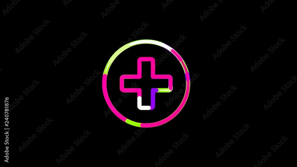 Circles gather in symbol plus circle. After it crumbles in a line and moves to the camera. Alpha channel black Circles gather in symbol plus circle. After it crumbles in a line and moves to the camera. Alpha channel black