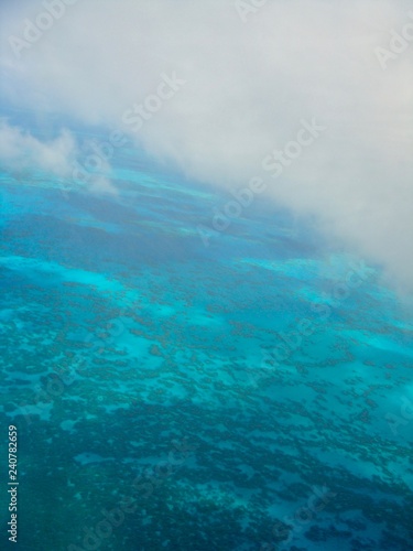 Blue Water Coral from a Plane
