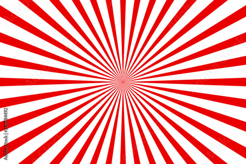 Vector simple red and white background. Stripes in retro pop art style