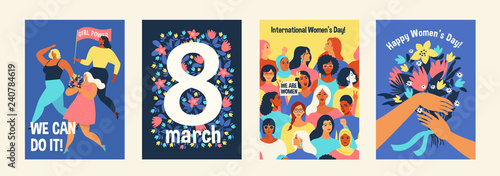 International Womens Day. We can do it Vector templates for card, poster, flyer and other users.