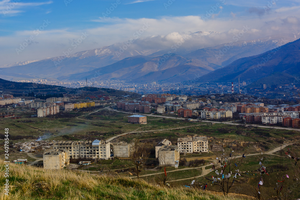 Panoramic view of the outskirts of Vanadzor, Armenia