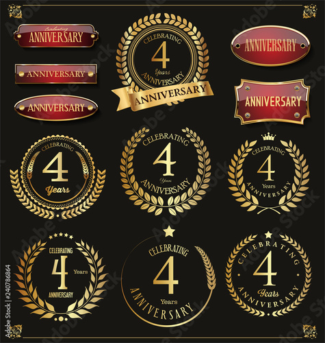 Collection of Anniversary retro laurel wreath