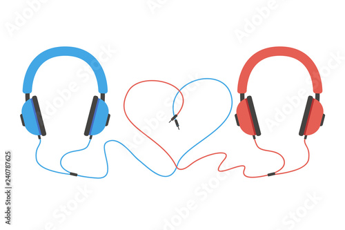 Modern headphone icon. Cartoon vector illustration in a flat style.