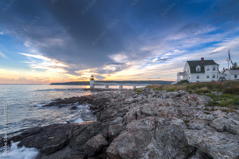 Marshall Point Lighthouse Shoreline and Keepers House