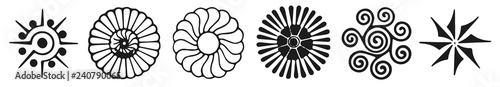 Vintage floral decoration design elements set #isolated #vector