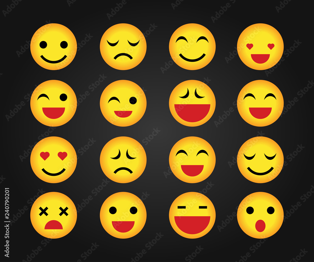 Big Set High Quality Vector Cartoonish Emoticons Eps 10 Big Set High Quality Vector Cartoonish Emoticons Eps 10