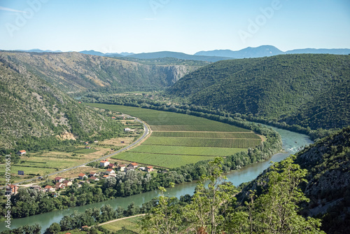 Vineyards stretch as far as the eye can see in the karstic heartland of Herzegovina in Bosnia and Herzegovina