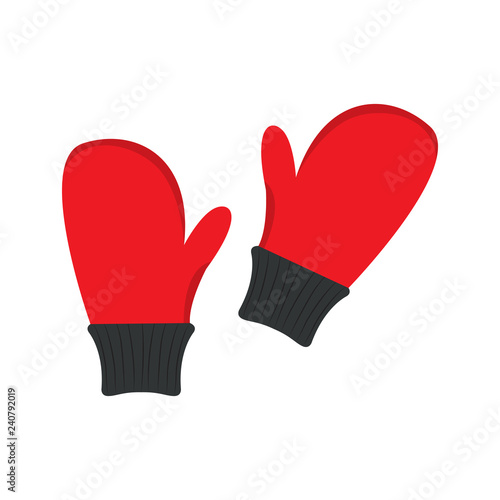Isolated wool gloves. Winter clothes. Vector illustration design