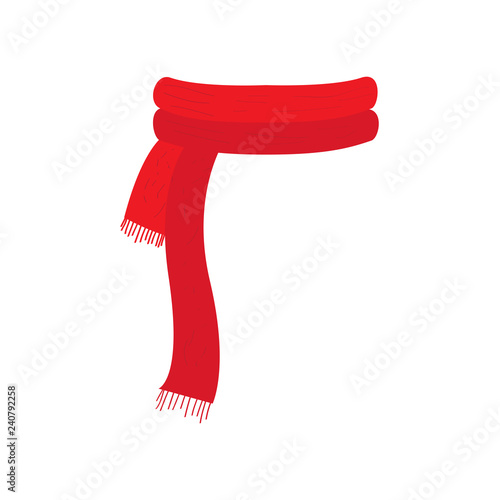 Isolated wool scarf. Winter clothes. Vector illustration design