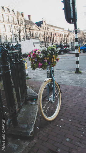 Velo with flower in Amsterdam