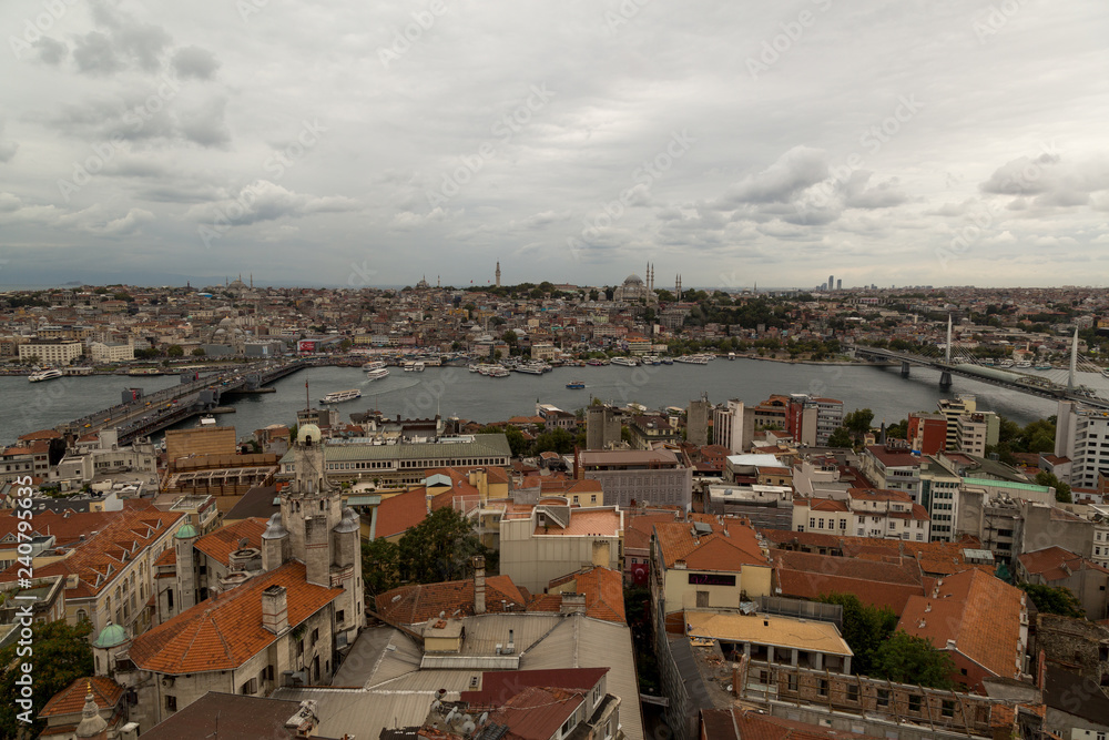 Panoramic view of Istanbul from Galata Tower