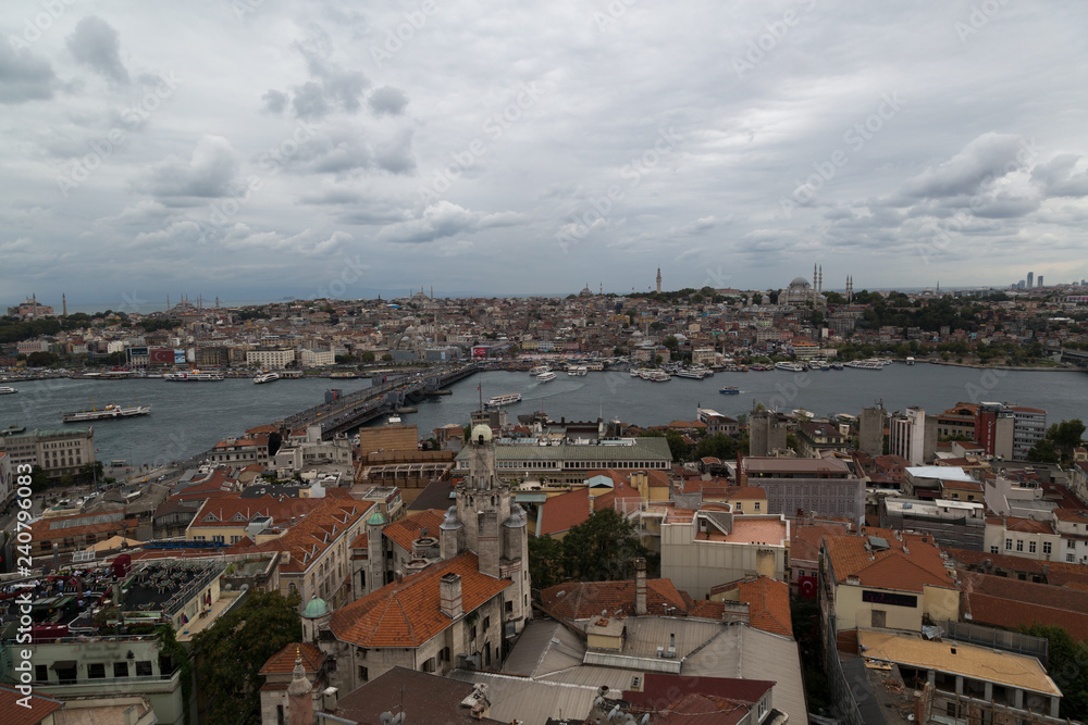 Panoramic view of Istanbul from Galata Tower