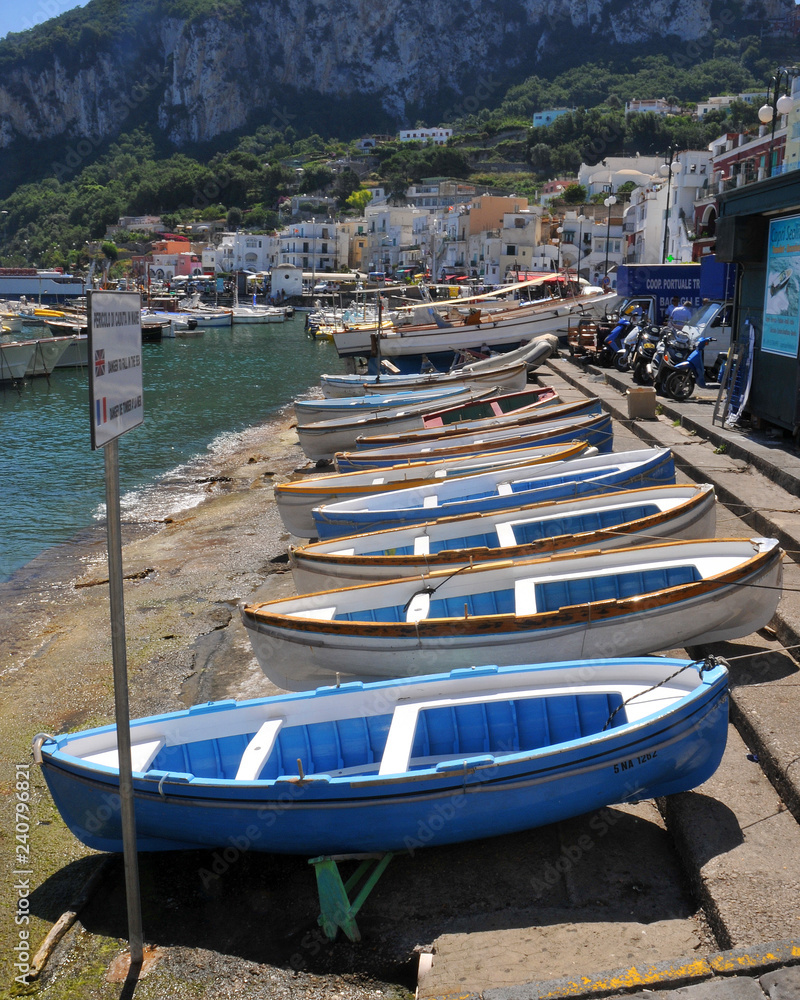 Boats on the island of capri