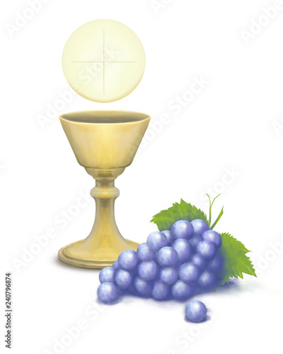 hostia komunia winogrona fioletowe