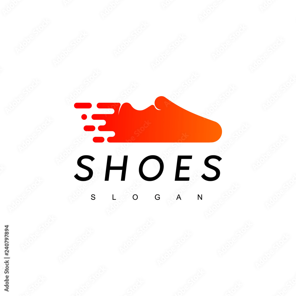 Fast Running man Shoes Logo Design Inspiration Stock Vector | Adobe Stock