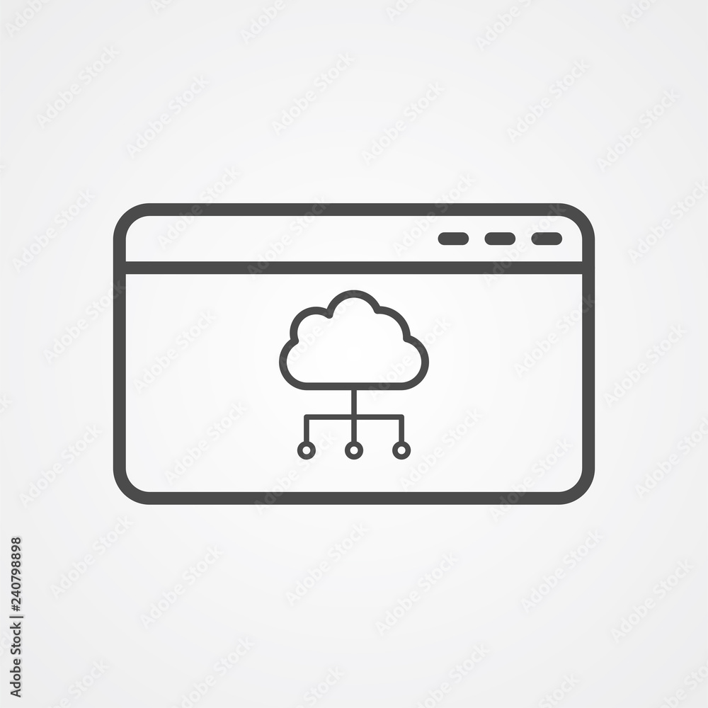 Cloud computing icon vector, outline flat sign, solid pictogram isolated on white. Symbol, logo illustration. Cloud computing icon vector, outline flat sign, solid pictogram isolated on white. Symbol, logo illustration.