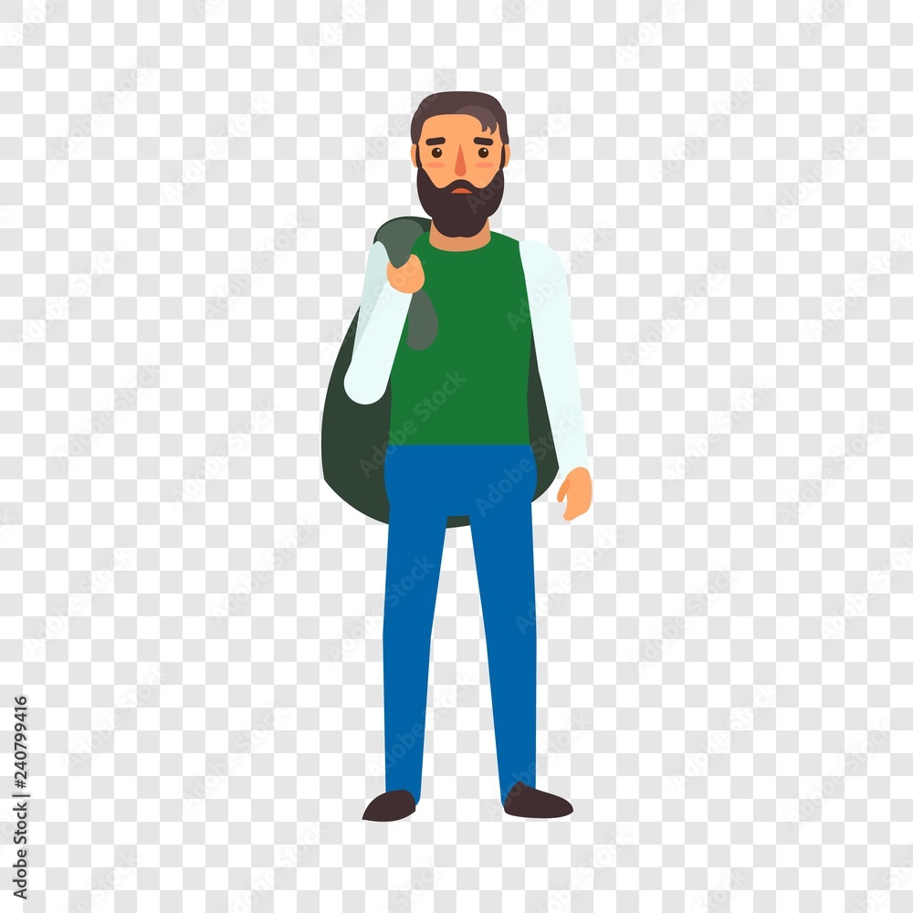 Muslim man refugee icon. Flat illustration of muslim man refugee vector icon for web design Muslim man refugee icon. Flat illustration of muslim man refugee vector icon for web design
