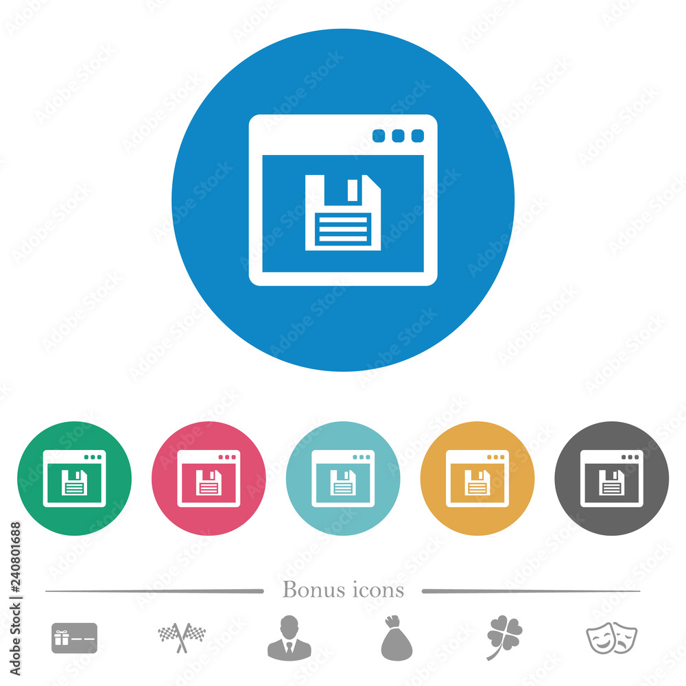 Save application flat round icons Save application flat round icons