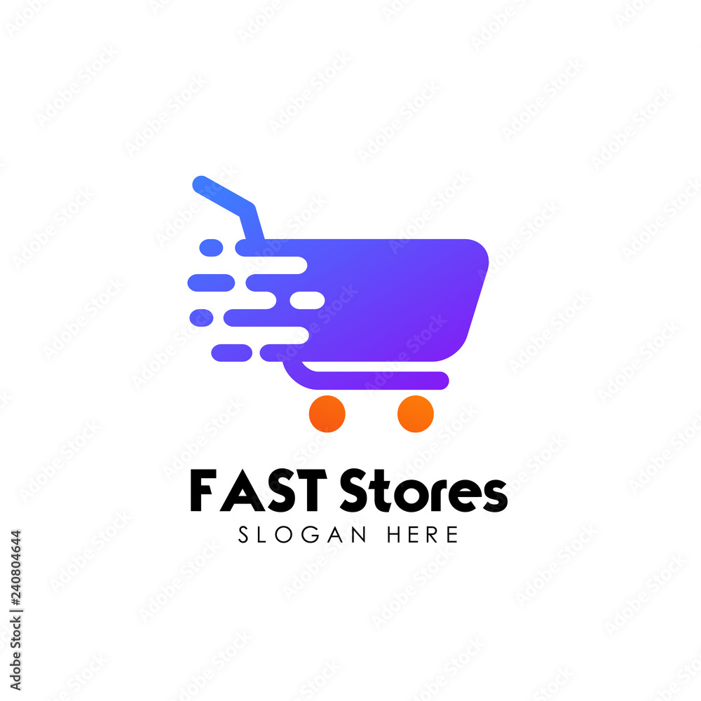 fast shopping cart logo design template. trolley icon design fast shopping cart logo design template. trolley icon design