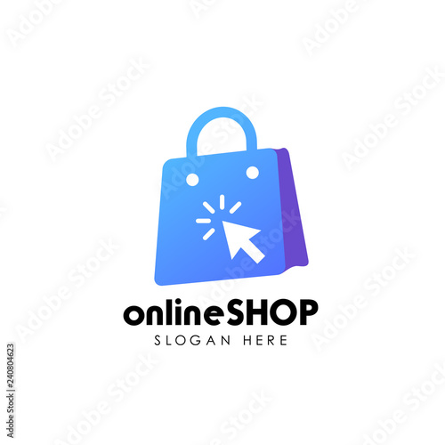 online shop logo design vector icon. shopping logo design