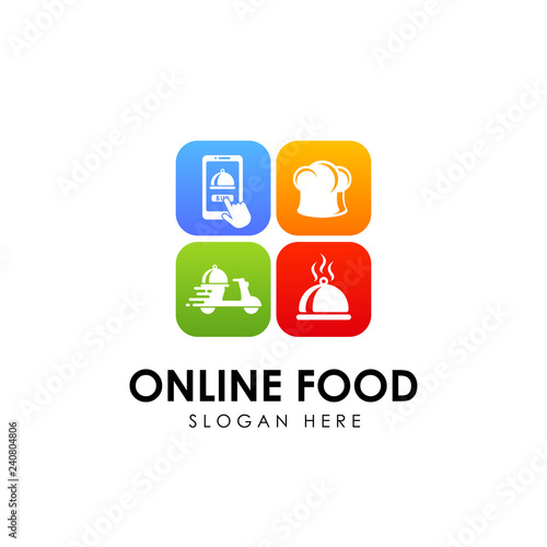 online food order delivery service logo design