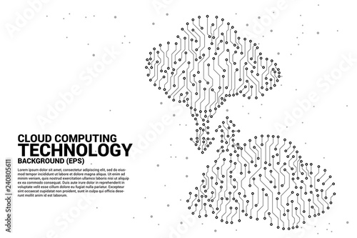 Cloud computing network technology circuit board graphic style : Concept of cloud server, Storage and data