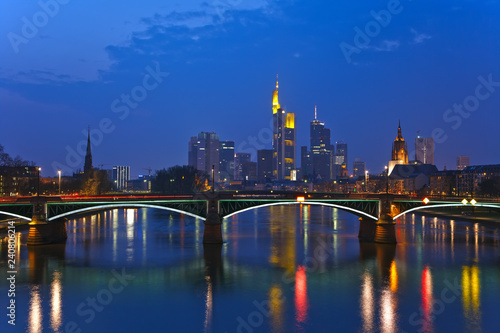 View on Frankfurt am Main at dusk, Germany
