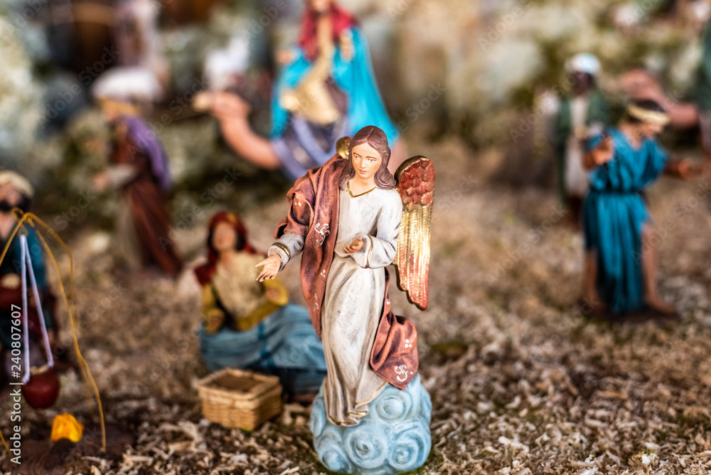 Religious figures of nativity scene at Christmas. Religious figures of nativity scene at Christmas.