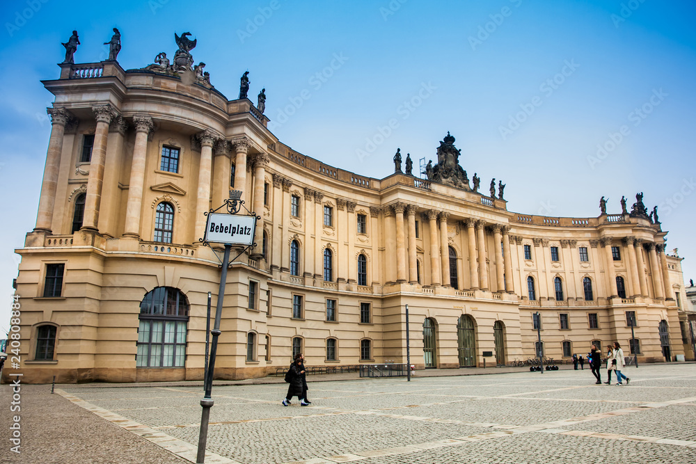 The Humbolt University and Bebelplatz in a cold end of winter day