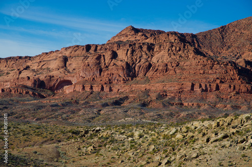 red rocks, desert, southern Utah,Utah,sagebrush, blue sky,cliffs,boulders,