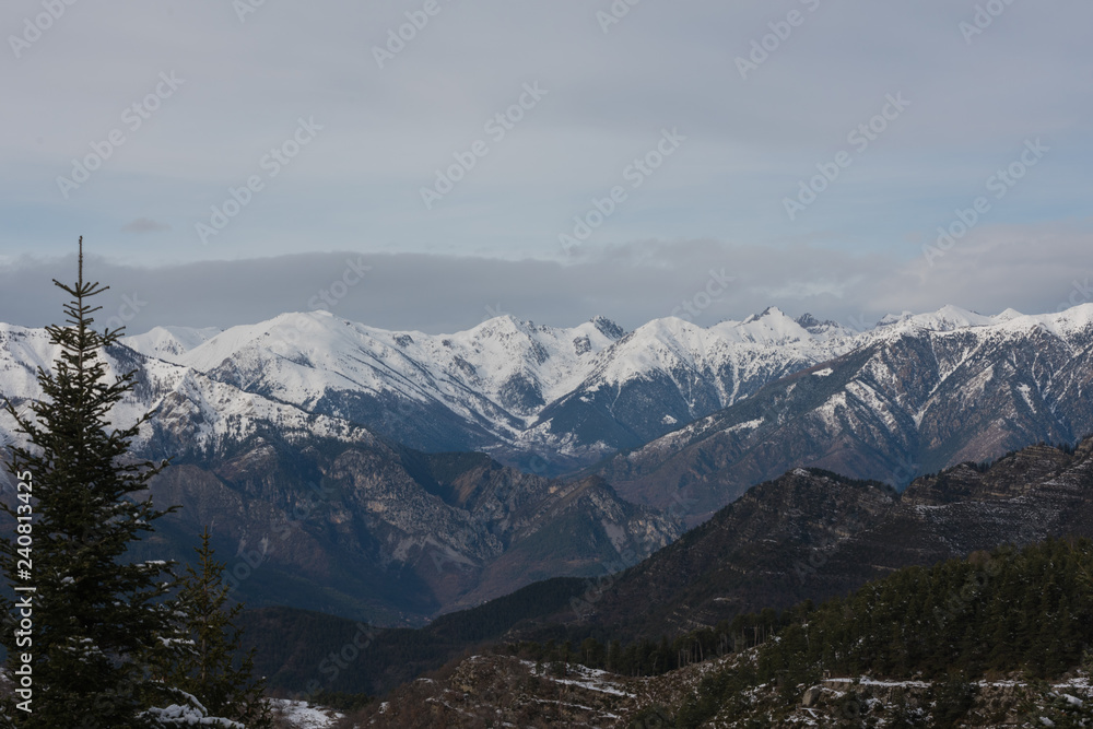 Fototapeta premium Landscape of the South of France, French Alps, Natural Park Mercantour France