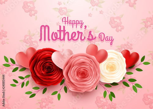 Happy Mother's Day with flowers background
