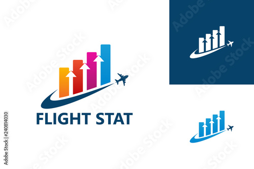 Flight Statistic Logo Template Design Vector, Emblem, Design Concept, Creative Symbol, Icon