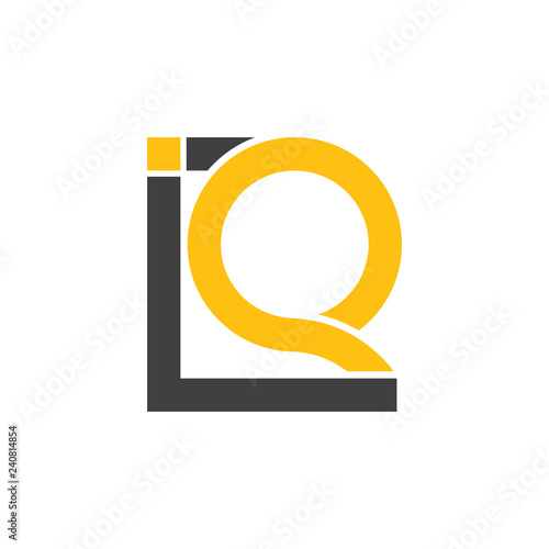 letters iq square geometric logo vector