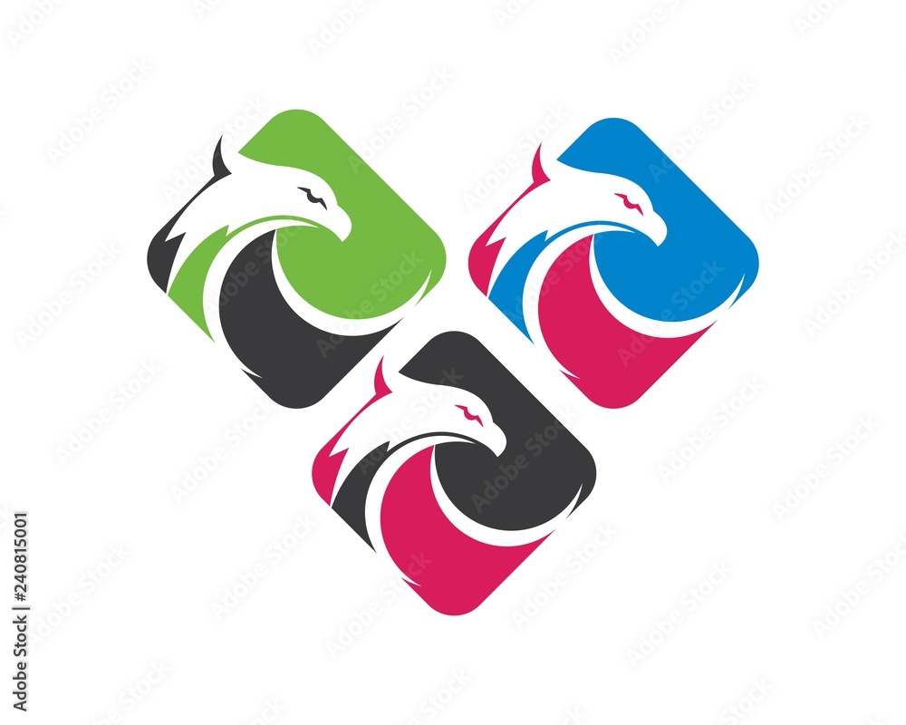 Falcon Eagle Bird Logo Template vecto