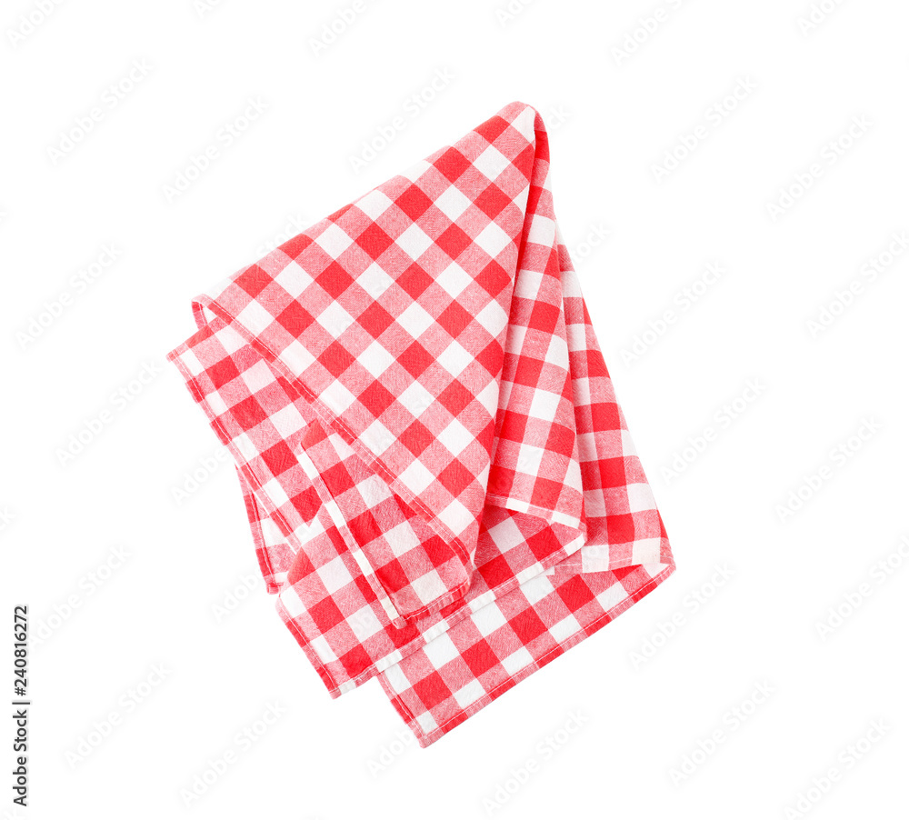 Fabric napkin for table setting on white background Fabric napkin for table setting on white background