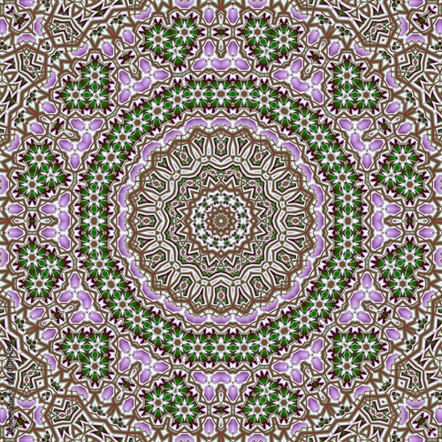 Abstract fractal mandala  computer-generated illustration.