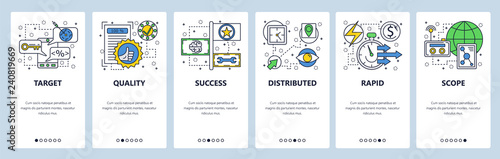 Web site onboarding screens. Quality approved. Menu vector banner template for website and mobile app development. Modern design linear art flat illustration.