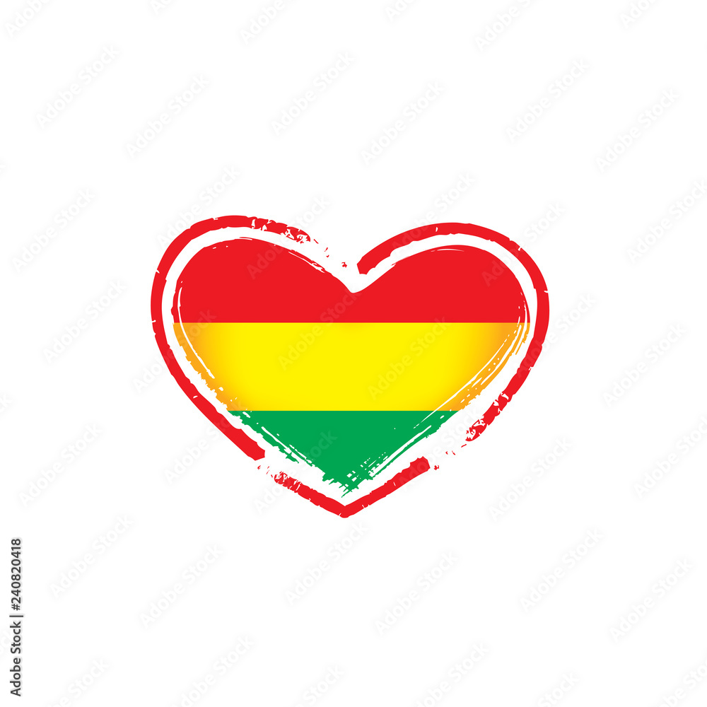Bolivia flag, vector illustration on a white background. Bolivia flag, vector illustration on a white background.